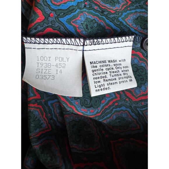 Pendleton Sophisticates Vintage Lady Blouse Size 14 Geometric Print - Picture 5 of 5